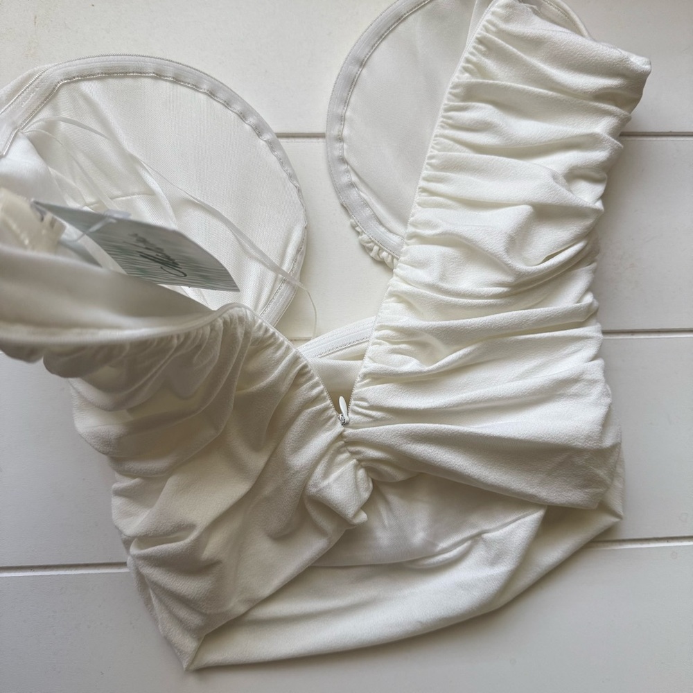 White Strapless Top - Picture 4 of 7